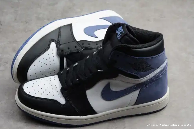 Official Maikesneakers High Air Retro OG 1 Blue Jordan Moon 555088-115 0430